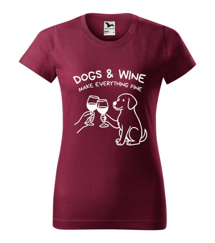 Tričko BASIC Dogs & wine