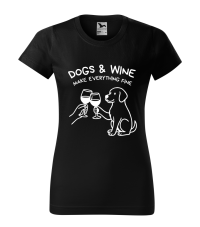 Tričko BASIC Dogs & wine