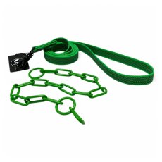 SET vodítko TRAINING + barevný řetízkový obojek DLOUHÁ OKA