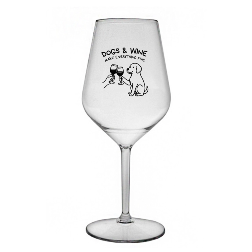 NEROZBITNÁ SKLENIČKA NA VÍNO Dogs & Wine 470 ml