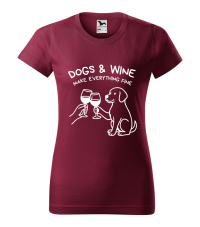 Tričko BASIC Dogs & wine