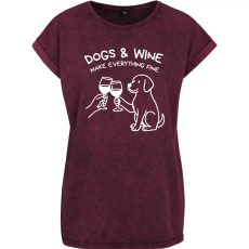 Tričko ACID WASHED Dogs & wine